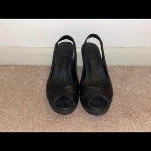 Crocs wedge heel sandals size 8